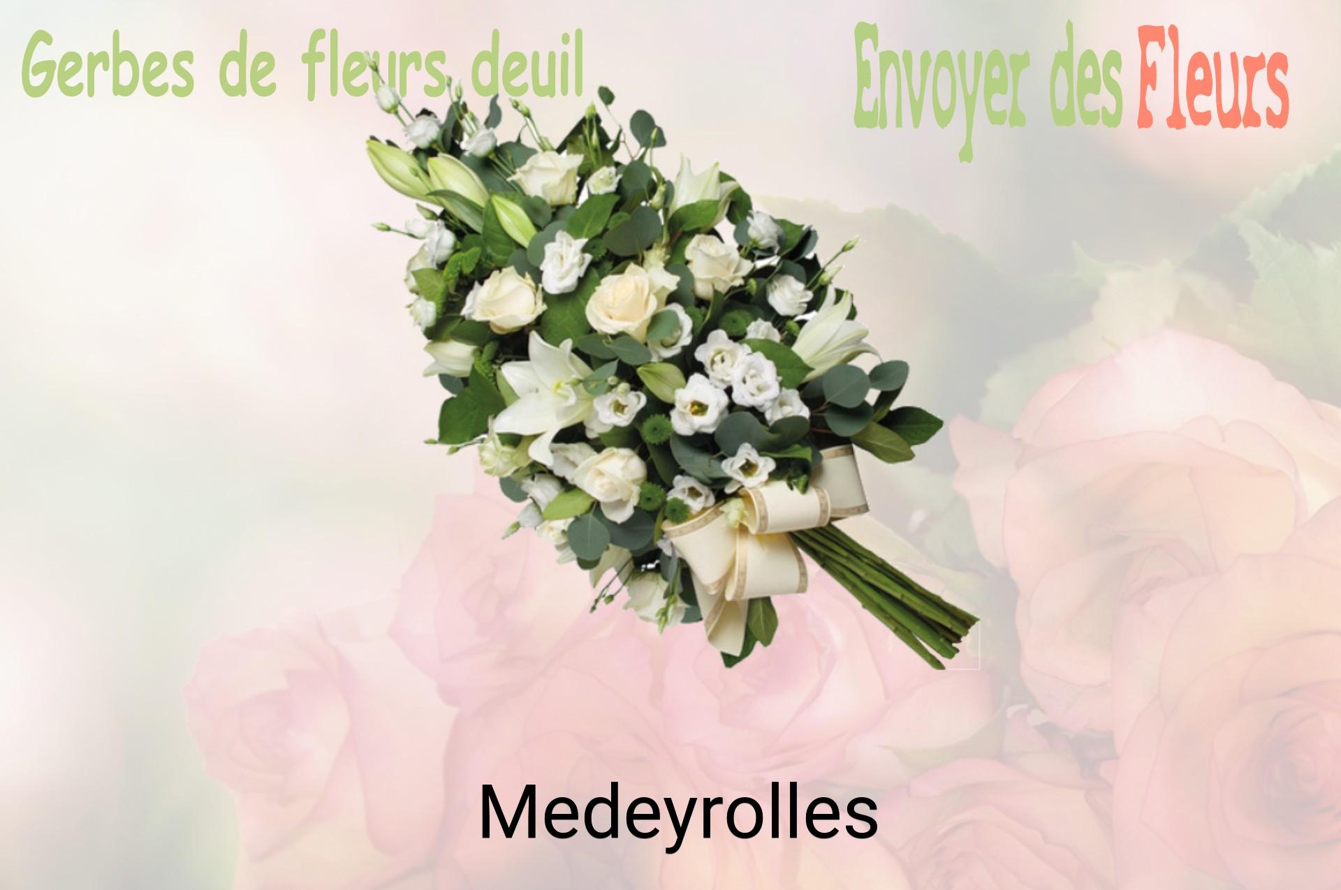 Gerbe de fleurs de deuil livrée à Medeyrolles